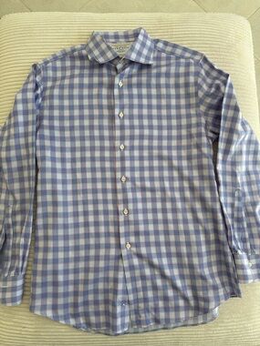 Charles Tyrwhitt Blue, White & Red Windowpane Dress Shirt